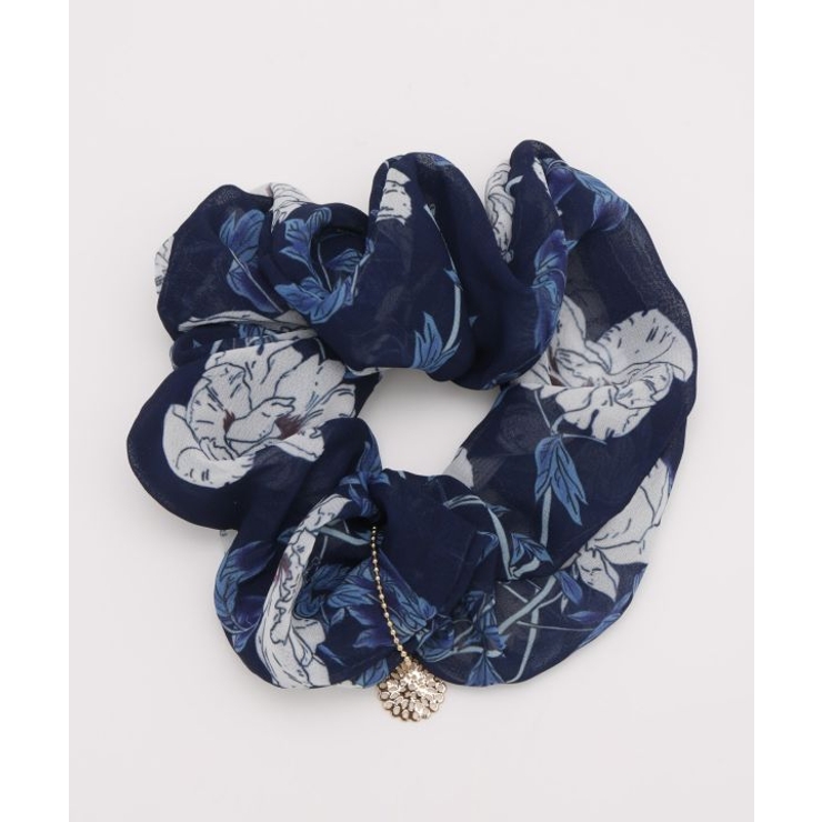 ネイビー | 【カヤ】牡丹シュシュヘアゴム | アミナコレクション 