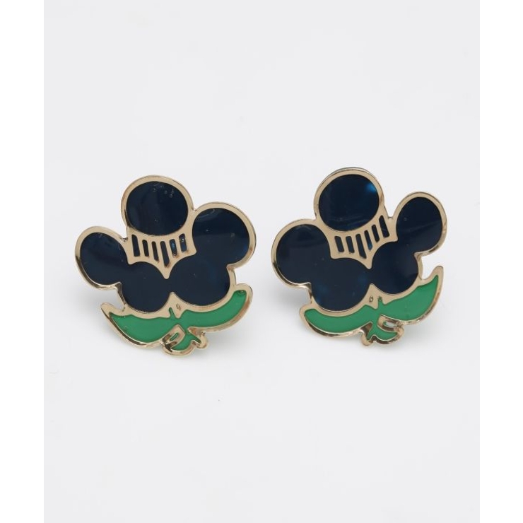 ネイビー | 【カヤ】花紋ピアス | アミナコレクション 