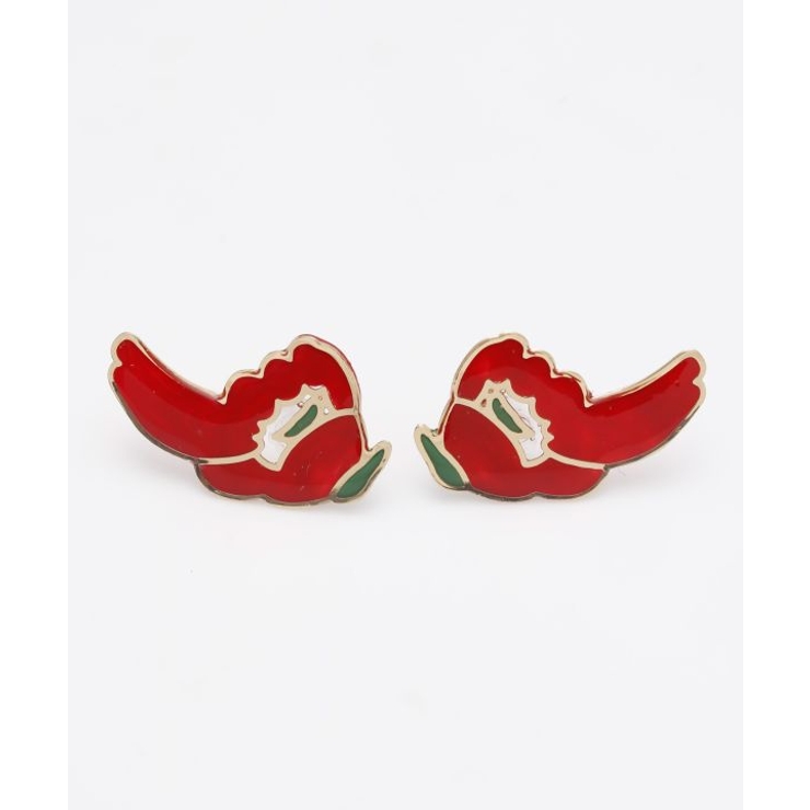 レッド | 【カヤ】花紋ピアス | アミナコレクション 