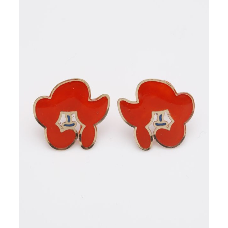 オレンジ | 【カヤ】花紋ピアス | アミナコレクション 