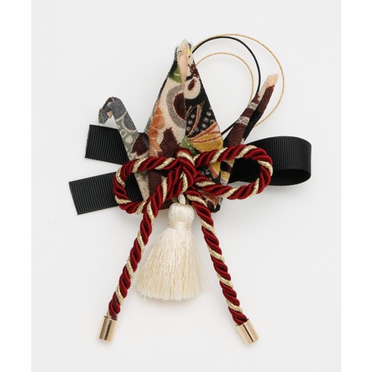 ブラック | 【カヤ】折鶴祝いヘアクリップ | アミナコレクション 