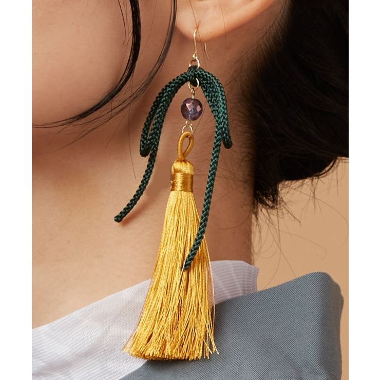 ゴールド | 【カヤ】しだれ結びピアス | アミナコレクション 