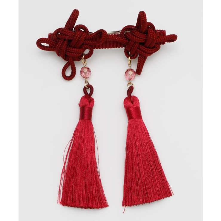 レッド | 【カヤ】結び揺れバレッタ | アミナコレクション 