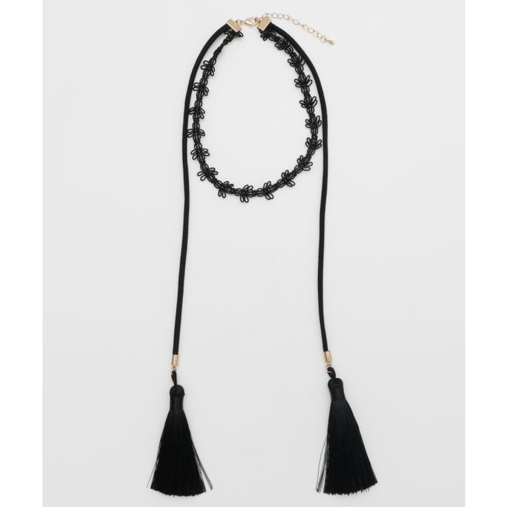 ブラック | 【カヤ】房飾りチョーカー | アミナコレクション 