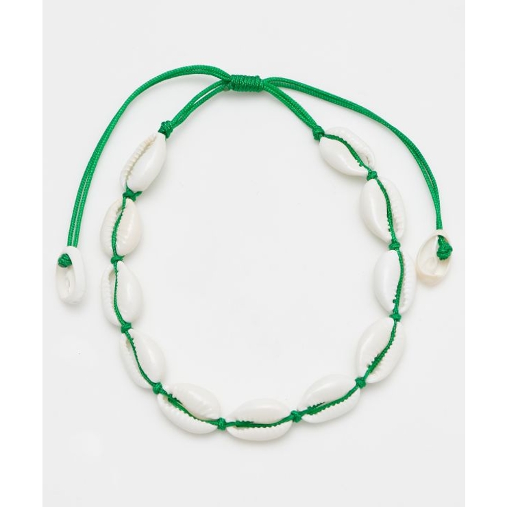 グリーン | 【チャイハネ】カウリーシェルお守りアンクレット | アミナコレクション 