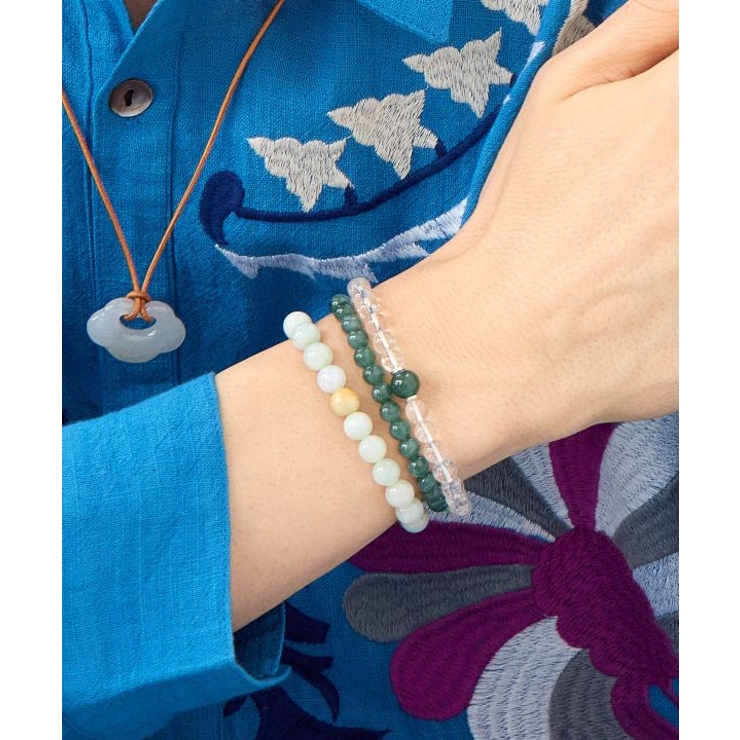 【チャイハネ】翡翠ノメンズブレスレット | アミナコレクション  | 詳細画像1 