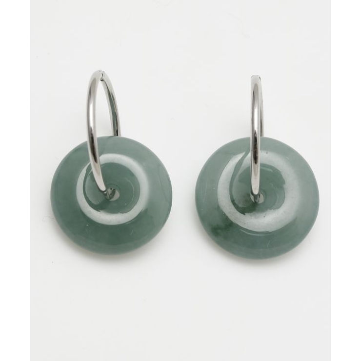 グリーン | 【チャイハネ】翡翠輪ピアス | アミナコレクション 