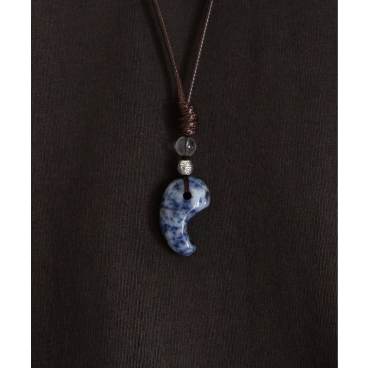 ブルー | 【チャイハネ】勾玉石メンズネックレス | アミナコレクション