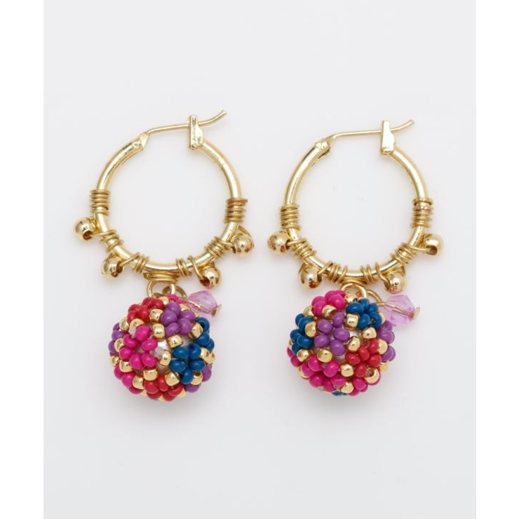ピンク | 【チャイハネ】フラワボールツブピアス | アミナコレクション 
