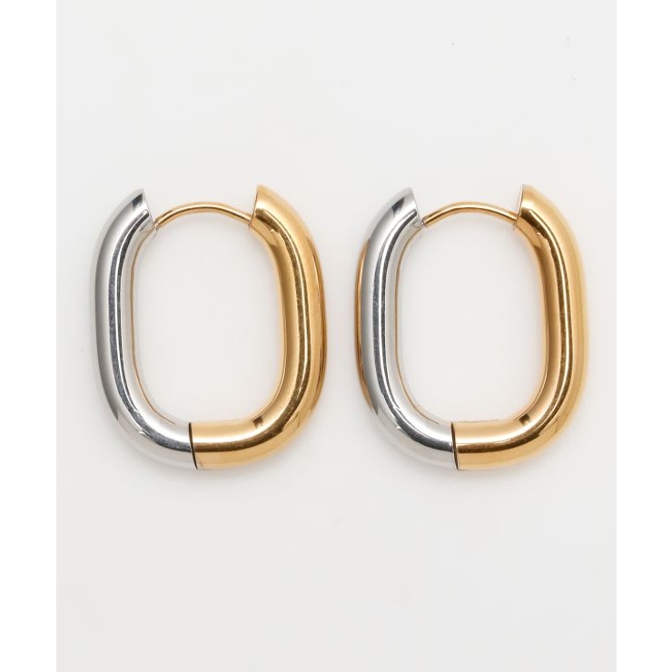 マルチ | 【チャイハネ】ツートンオーバルフープピアス | アミナコレクション 