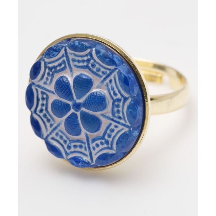 ブルー | 【欧州航路】【Fromチェコ】チェコボタンモアリング | アミナコレクション 