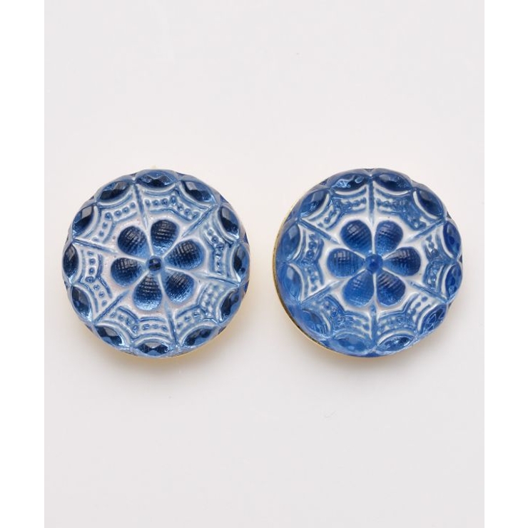 ブルー | 【欧州航路】【Fromチェコ】チェコボタンモアピアス | アミナコレクション 