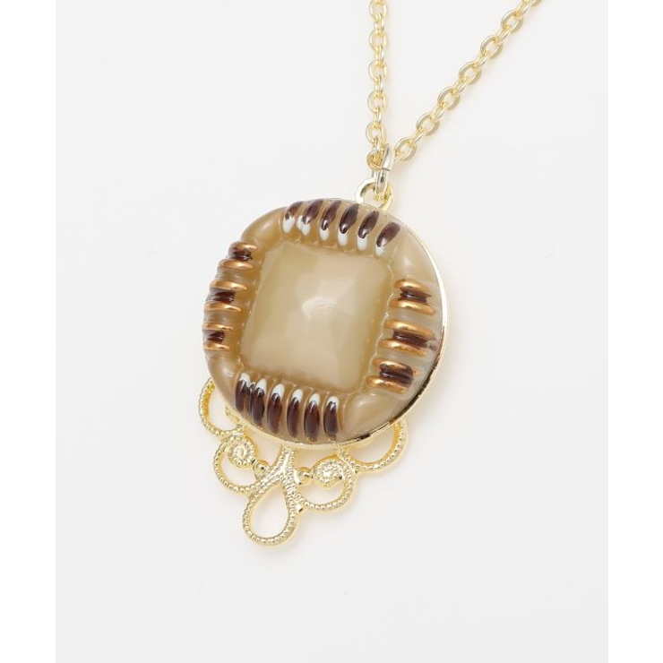 ベージュ | 【欧州航路】【Fromチェコ】チェコボタンモアネックレス | アミナコレクション 