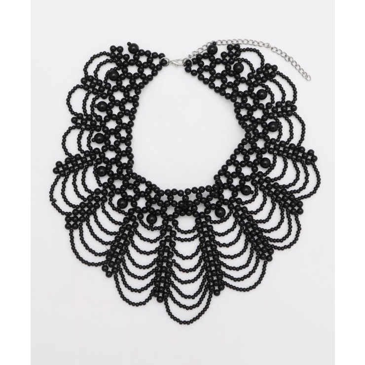 ブラック | 【欧州航路】レースビーズネックレス | アミナコレクション 