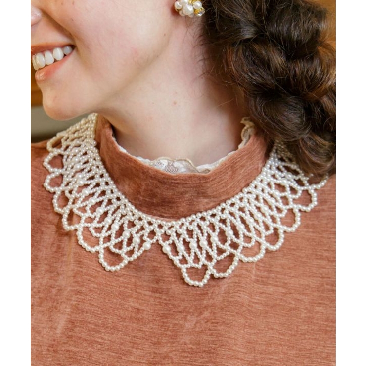 ホワイト | 【欧州航路】レースエリチェネックレス | アミナコレクション 