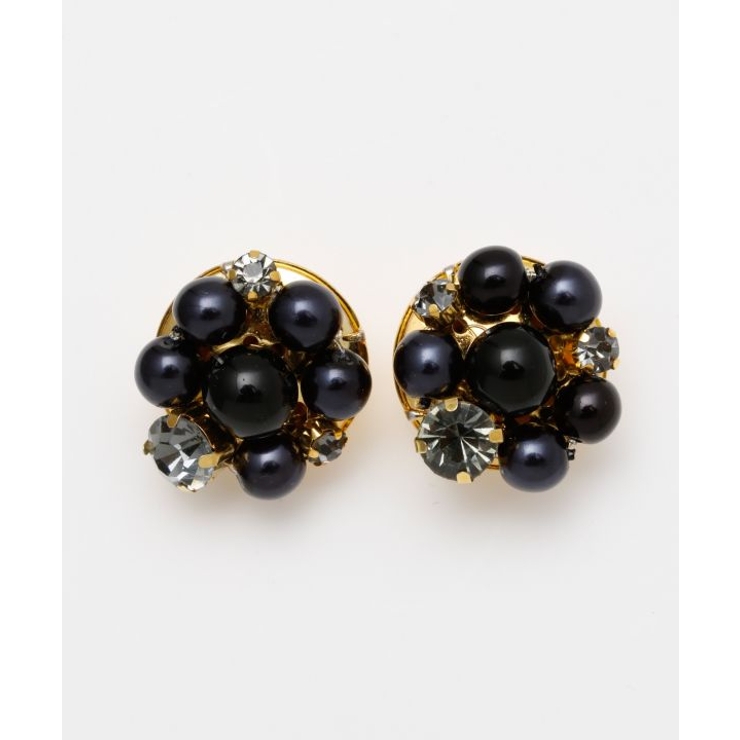 ブラック | 【欧州航路】【Fromチェコ】パールブーケピアス | アミナコレクション 