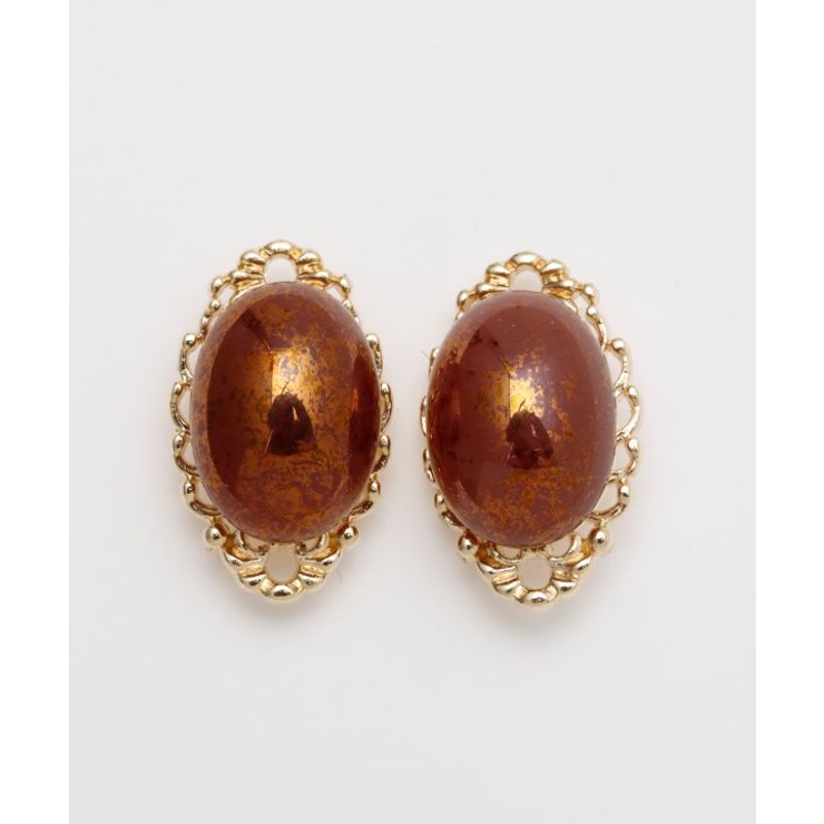 ブラウン | 【欧州航路】【Fromチェコ】オーバルピアス | アミナコレクション 