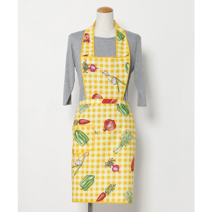イエロー | 【欧州航路】【Fromイタリア】チェックベジエプロン | アミナコレクション 