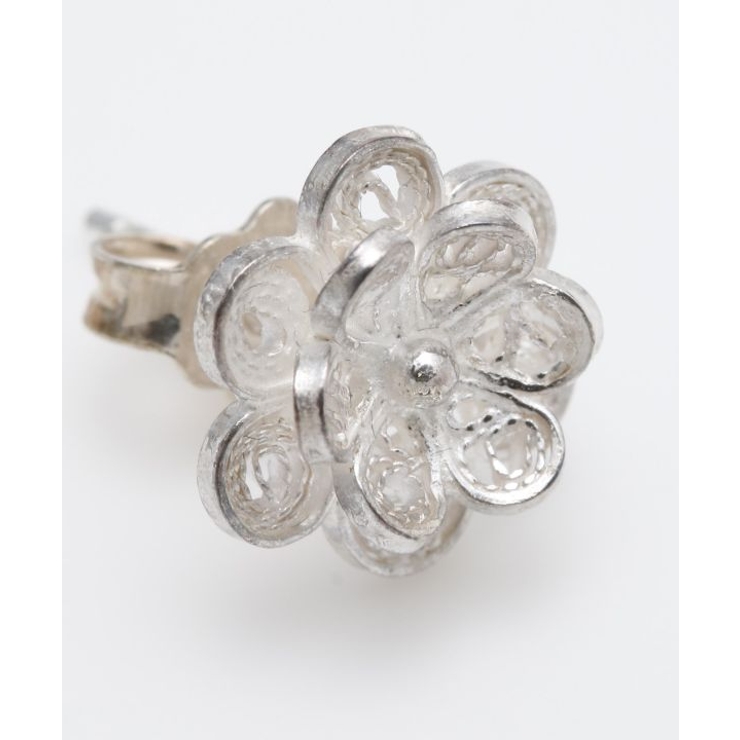 【欧州航路】銀細工マルタフィグリー ダブルフラワーピアス | アミナコレクション  | 詳細画像4 