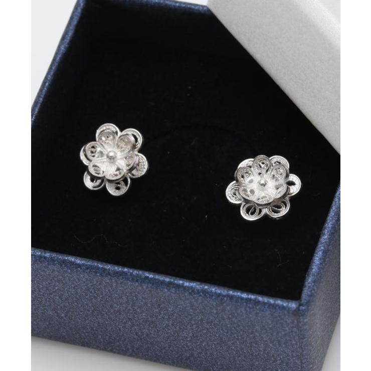 【欧州航路】銀細工マルタフィグリー ダブルフラワーピアス | アミナコレクション  | 詳細画像6 