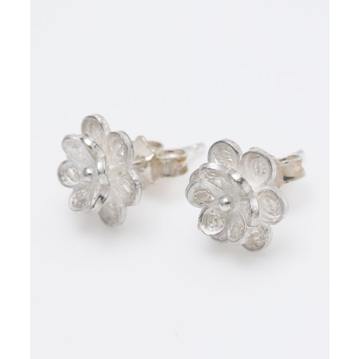 シルバー | 【欧州航路】銀細工マルタフィグリー ダブルフラワーピアス | アミナコレクション 