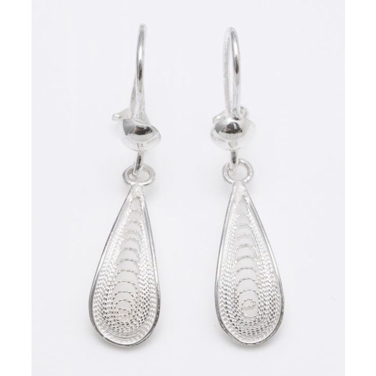 シルバー | 【欧州航路】銀細工マルタフィグリー ミニドロップピアス | アミナコレクション 