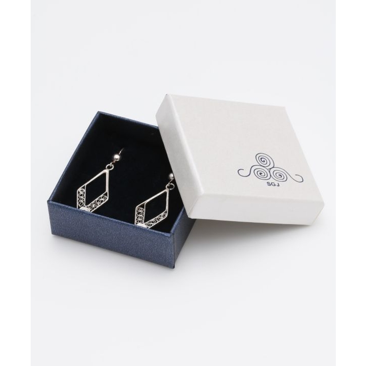 【欧州航路】銀細工マルタフィグリー ダイヤライトピアス | アミナコレクション  | 詳細画像3 