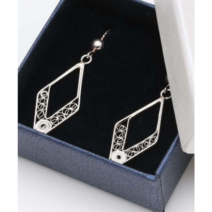 【欧州航路】銀細工マルタフィグリー ダイヤライトピアス | アミナコレクション  | 詳細画像6 