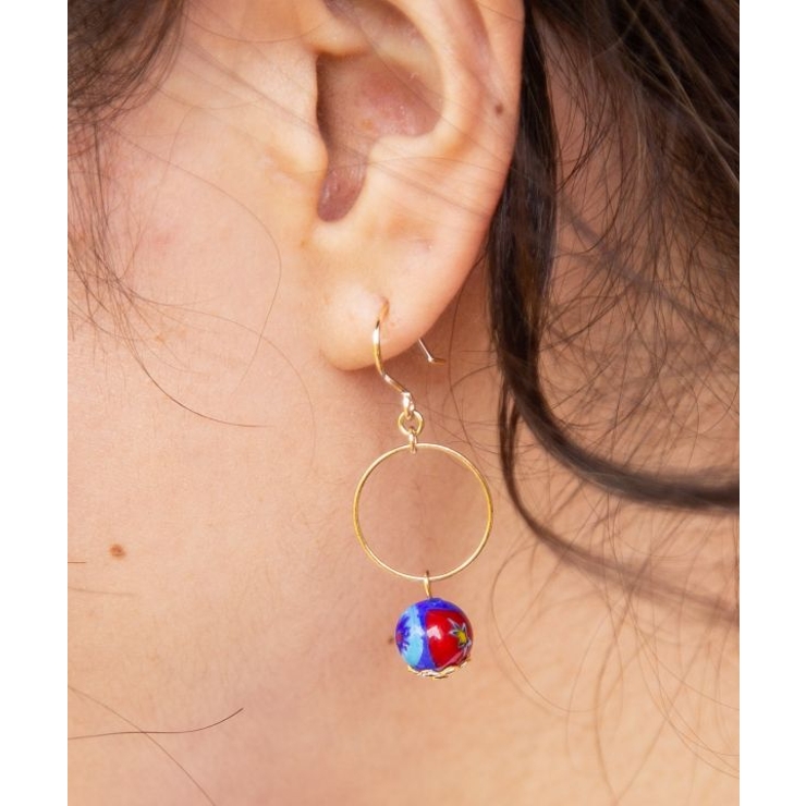 【欧州航路】【ベネチアンガラス】ミルフィサークルピアス | アミナコレクション  | 詳細画像3 