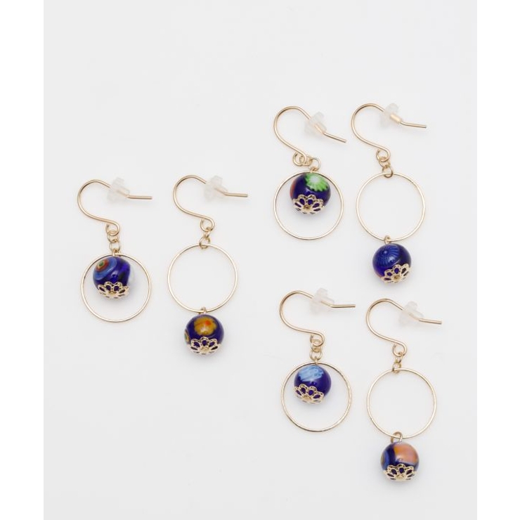 【欧州航路】【ベネチアンガラス】ミルフィサークルピアス | アミナコレクション  | 詳細画像7 