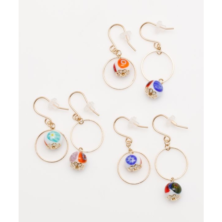 【欧州航路】【ベネチアンガラス】ミルフィサークルピアス | アミナコレクション  | 詳細画像8 