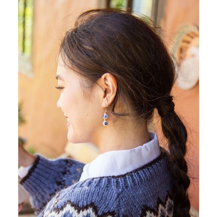 【欧州航路】【ベネチアンガラス】ミルフィレンピアス | アミナコレクション  | 詳細画像1 