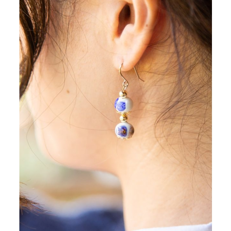 【欧州航路】【ベネチアンガラス】ミルフィレンピアス | アミナコレクション  | 詳細画像2 