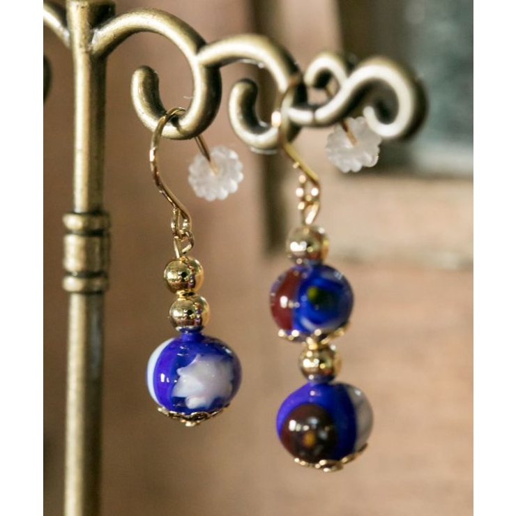 【欧州航路】【ベネチアンガラス】ミルフィレンピアス | アミナコレクション  | 詳細画像3 