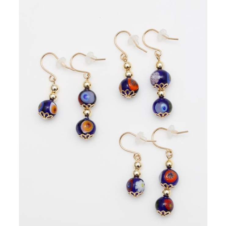 【欧州航路】【ベネチアンガラス】ミルフィレンピアス | アミナコレクション  | 詳細画像6 