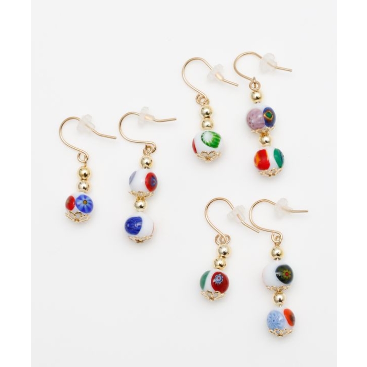 【欧州航路】【ベネチアンガラス】ミルフィレンピアス | アミナコレクション  | 詳細画像7 