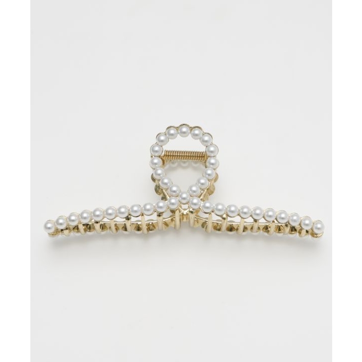ゴールド | 【欧州航路】シングルパールリボンヘアクリップ | アミナコレクション 