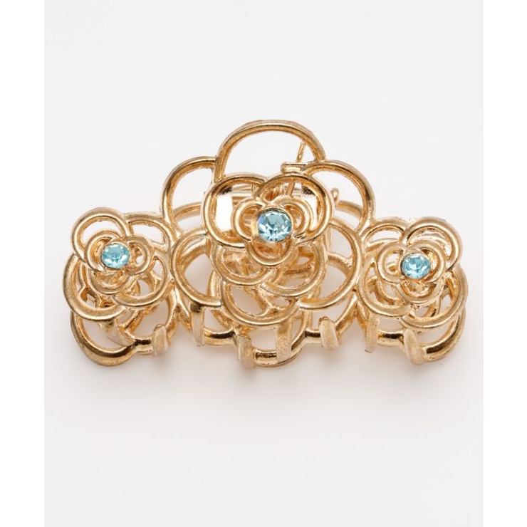 ゴールド | 【欧州航路】フラワーシンメジュエルヘアクリップ | アミナコレクション 