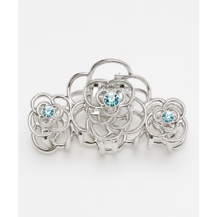 シルバー | 【欧州航路】フラワーシンメジュエルヘアクリップ | アミナコレクション 