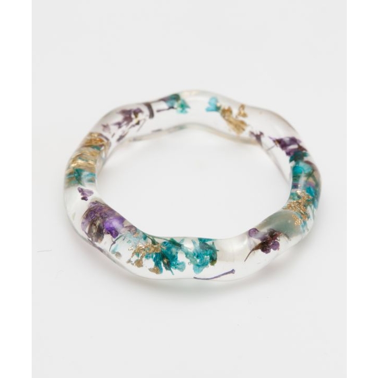 ブルー | 【欧州航路】フラワークリアウェーブリング | アミナコレクション 