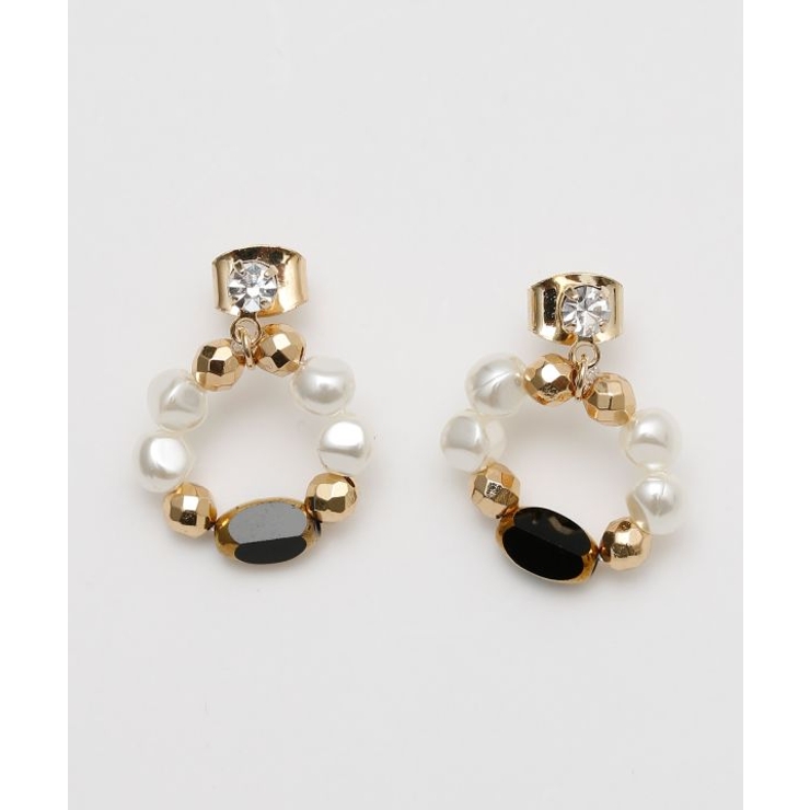 ブラック | 【欧州航路】パールカットピアス | アミナコレクション 