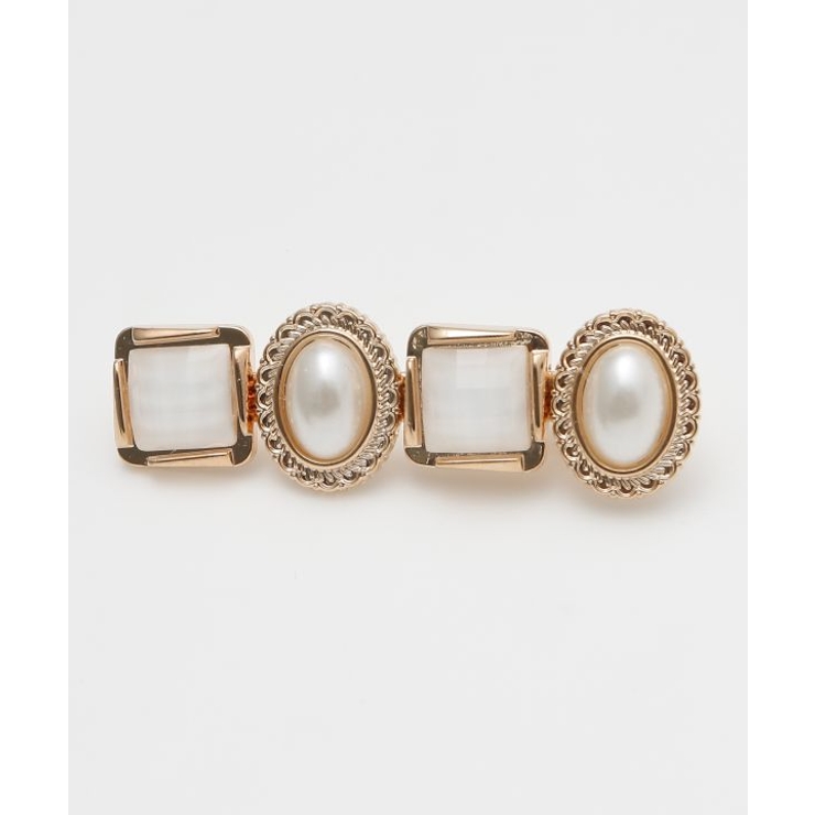 ホワイト | 【欧州航路】アンティストーンヘアクリップ | アミナコレクション 