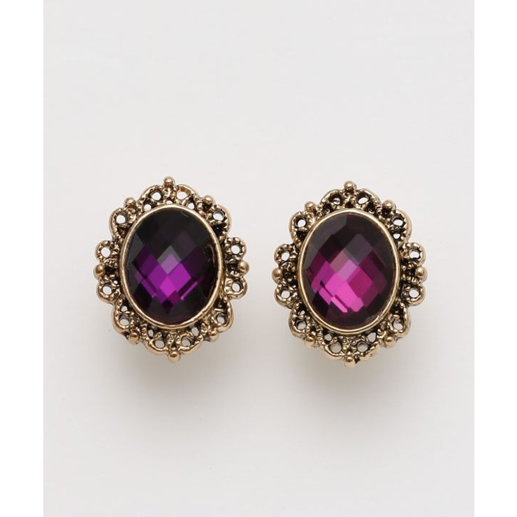 パープル | 【欧州航路】カットビジュフレピアス | アミナコレクション 