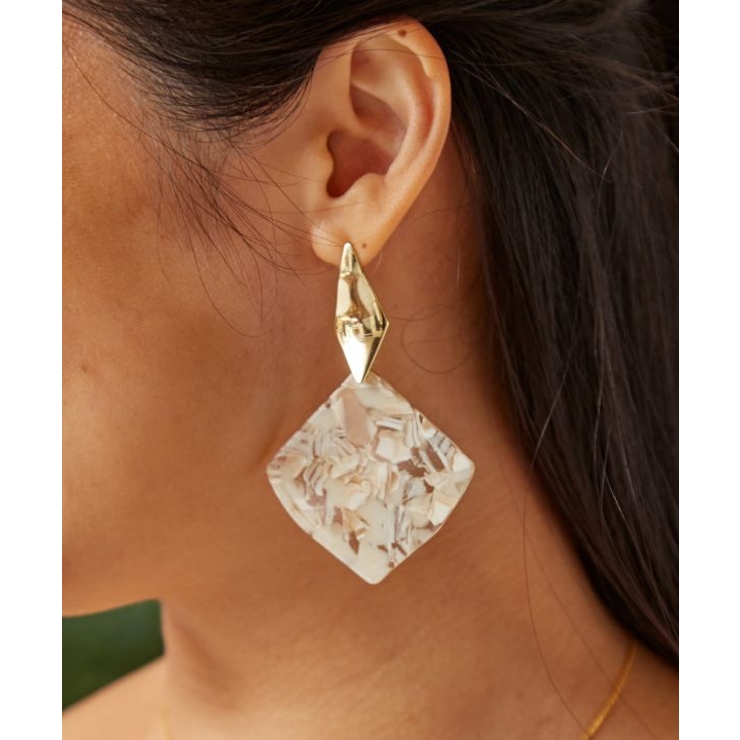 ゴールド | 【マウナロア】アセチスクエアピアス | アミナコレクション 