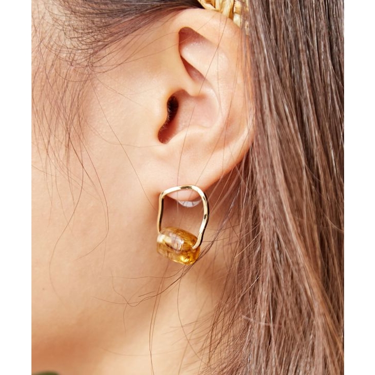 【マウナロア】スクエアビーズピアス | アミナコレクション  | 詳細画像2 