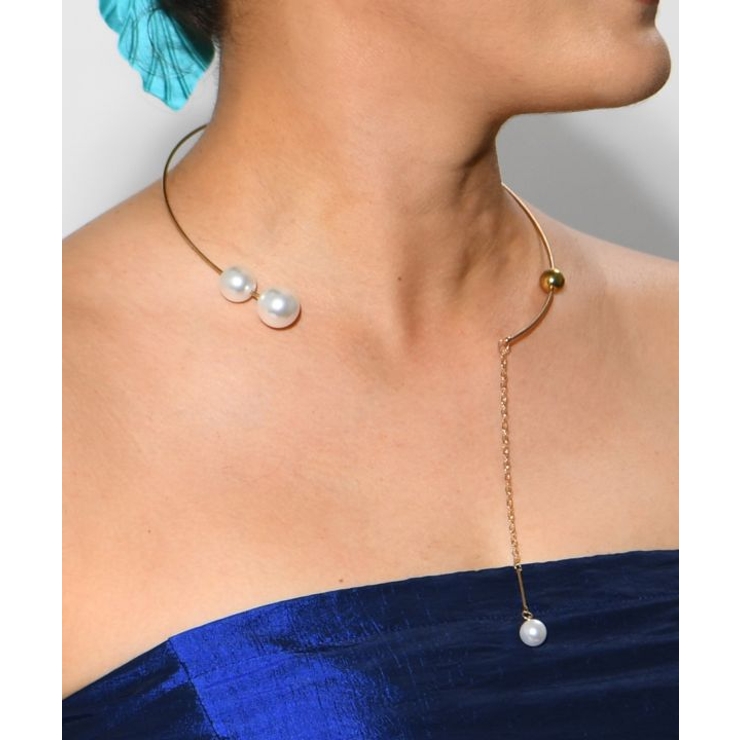 ゴールド | 【マウナロア】パールオープンネックレス | アミナコレクション 