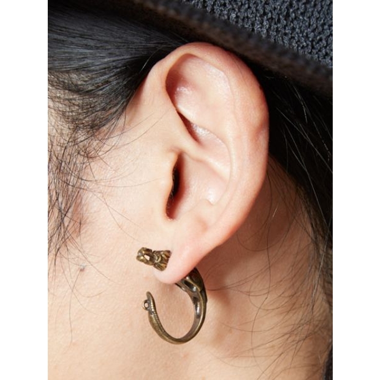 【チャイハネ】ドラゴンメタルピアス 片耳用1pcs 韓国 | アミナコレクション  | 詳細画像1