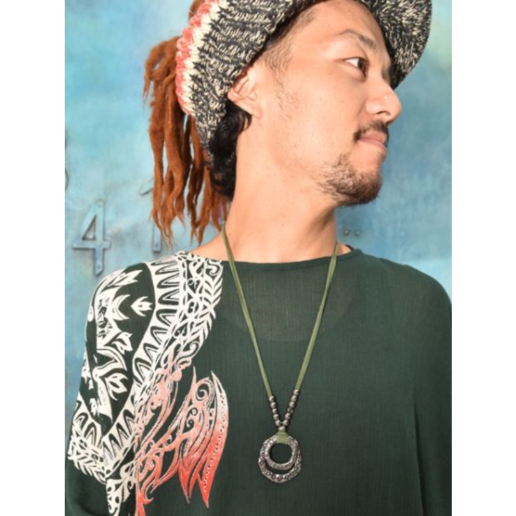 【チャイハネ】モン族調重ねリングMEN'Sネックレス | アミナコレクション | 詳細画像1 