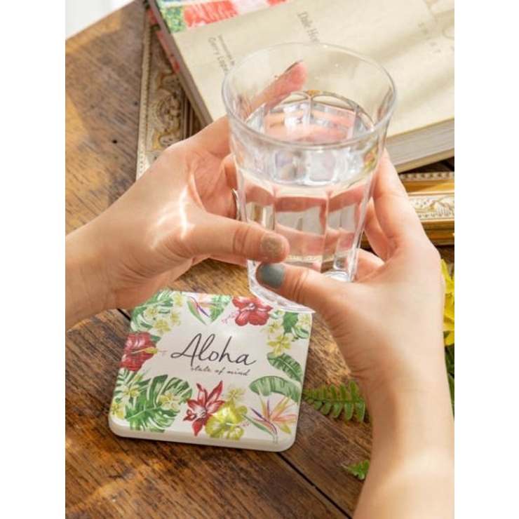 【Kahiko】アロハ珪藻土コースター | アミナコレクション  | 詳細画像1 