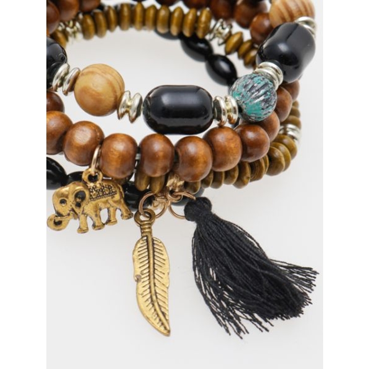 【チャイハネ】エスニックビーズブレスレット 4本セット | アミナコレクション  | 詳細画像2 